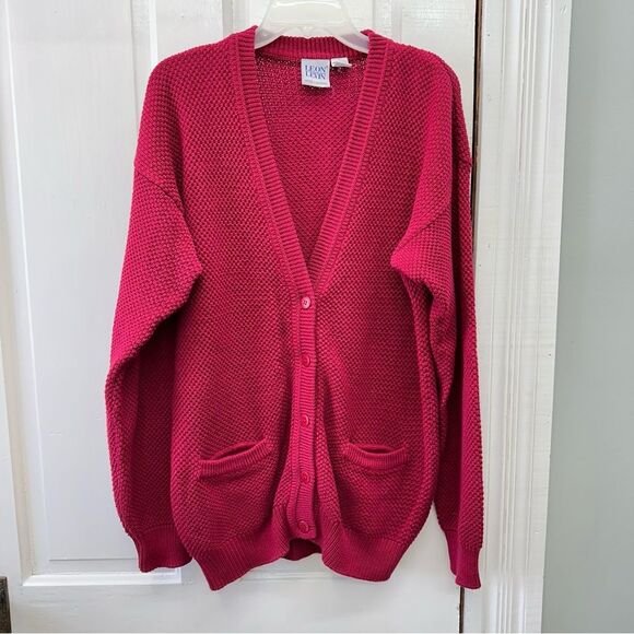 Vintage grandpa sweater cardigan hand woven men's medium button down v neck - Picture 1 of 4